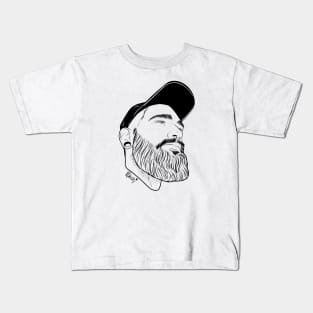 Beardy beef - black lines Kids T-Shirt